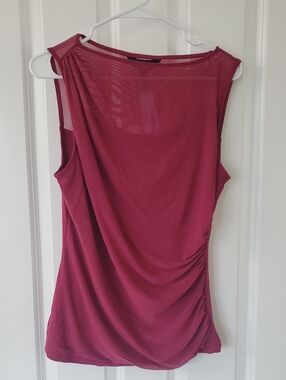 Draped Sleeveless Tank Top - Berry Pink